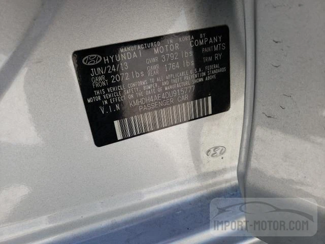 Photo 11 VIN: KMHDH4AE4DU915777 - HYUNDAI ELANTRA 