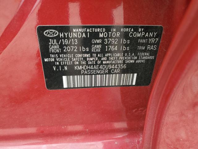 Photo 12 VIN: KMHDH4AE4DU944356 - HYUNDAI ELANTRA 