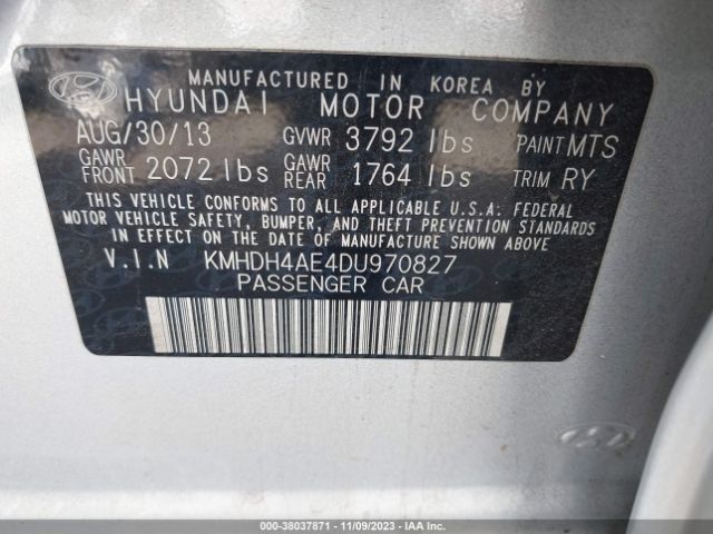 Photo 8 VIN: KMHDH4AE4DU970827 - HYUNDAI ELANTRA 