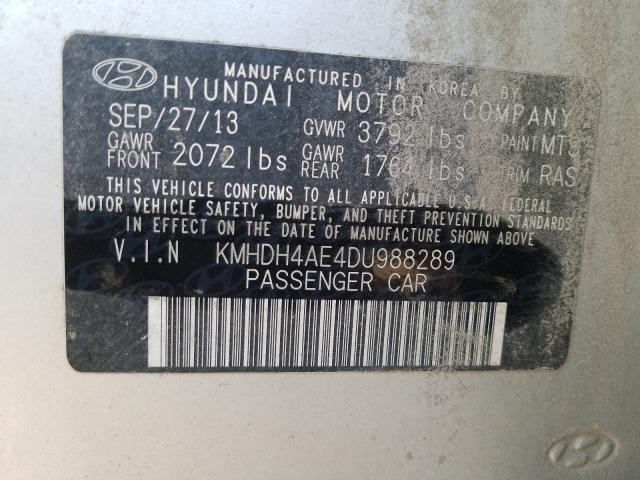 Photo 9 VIN: KMHDH4AE4DU988289 - HYUNDAI ELANTRA GL 