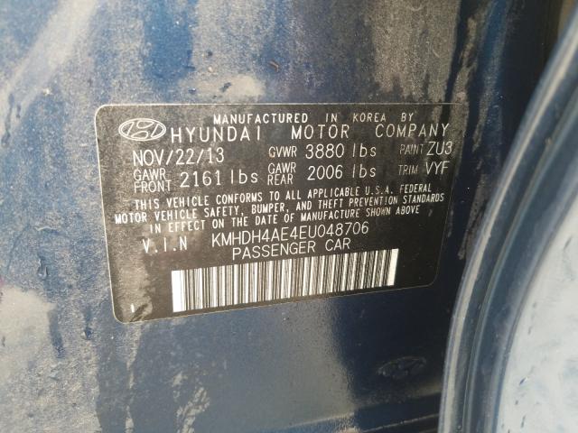 Photo 9 VIN: KMHDH4AE4EU048706 - HYUNDAI ELANTRA SE 