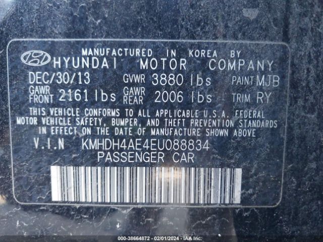 Photo 8 VIN: KMHDH4AE4EU088834 - HYUNDAI ELANTRA 