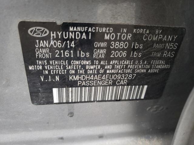 Photo 11 VIN: KMHDH4AE4EU093287 - HYUNDAI ELANTRA 