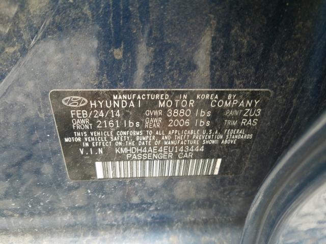 Photo 9 VIN: KMHDH4AE4EU143444 - HYUNDAI ELANTRA SE 