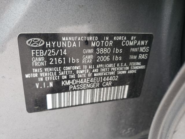 Photo 9 VIN: KMHDH4AE4EU144402 - HYUNDAI ELANTRA SE 