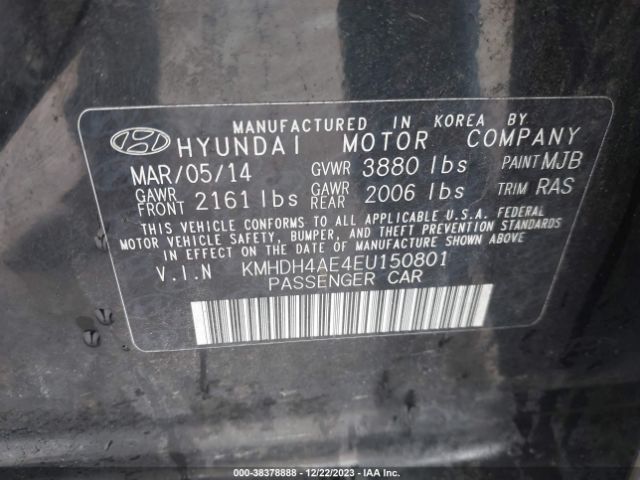 Photo 8 VIN: KMHDH4AE4EU150801 - HYUNDAI ELANTRA 