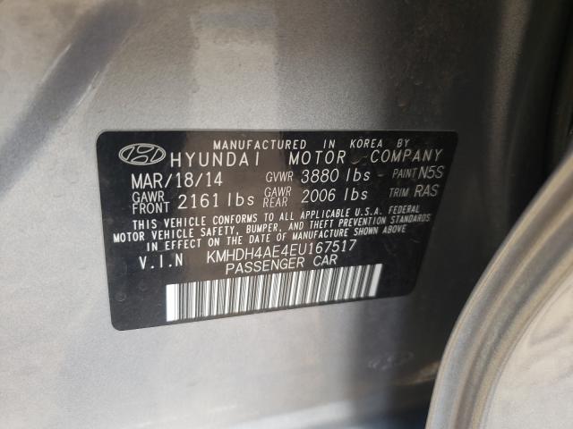 Photo 9 VIN: KMHDH4AE4EU167517 - HYUNDAI ELANTRA SE 