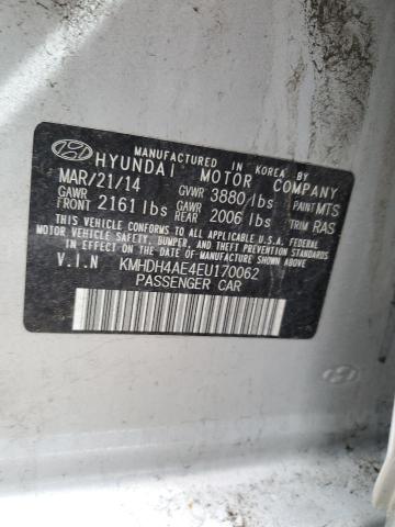 Photo 12 VIN: KMHDH4AE4EU170062 - HYUNDAI ELANTRA SE 