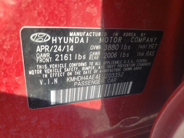 Photo 11 VIN: KMHDH4AE4EU203352 - HYUNDAI ELANTRA SE 