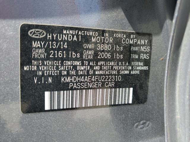 Photo 12 VIN: KMHDH4AE4FU222310 - HYUNDAI ELANTRA 