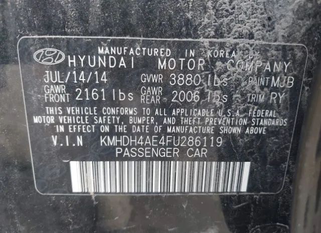 Photo 8 VIN: KMHDH4AE4FU286119 - HYUNDAI ELANTRA 