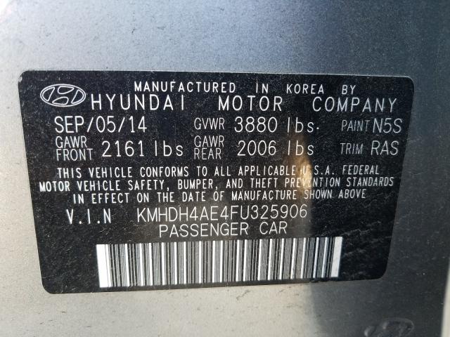 Photo 9 VIN: KMHDH4AE4FU325906 - HYUNDAI ELANTRA SE 