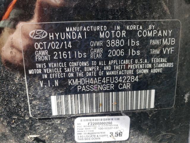 Photo 9 VIN: KMHDH4AE4FU342284 - HYUNDAI ELANTRA SE 