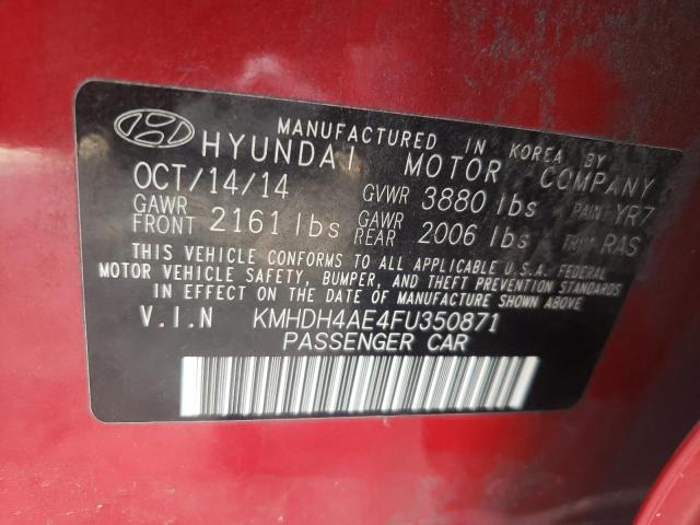 Photo 9 VIN: KMHDH4AE4FU350871 - HYUNDAI ELANTRA SE 