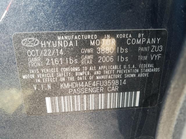 Photo 9 VIN: KMHDH4AE4FU359814 - HYUNDAI ELANTRA SE 