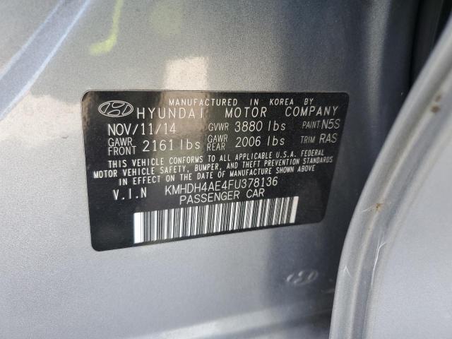 Photo 12 VIN: KMHDH4AE4FU378136 - HYUNDAI ELANTRA 