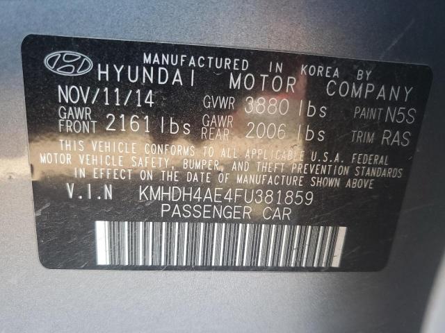 Photo 12 VIN: KMHDH4AE4FU381859 - HYUNDAI ELANTRA SE 