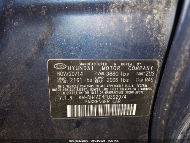 Photo 8 VIN: KMHDH4AE4FU392974 - HYUNDAI ELANTRA 