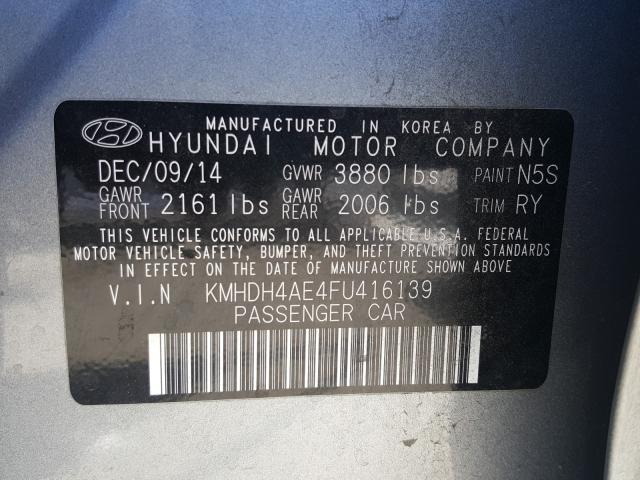 Photo 9 VIN: KMHDH4AE4FU416139 - HYUNDAI ELANTRA SE 