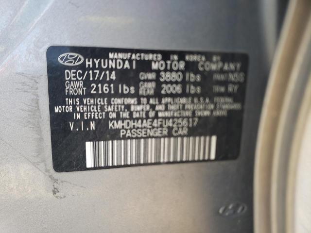 Photo 12 VIN: KMHDH4AE4FU425617 - HYUNDAI ELANTRA SE 