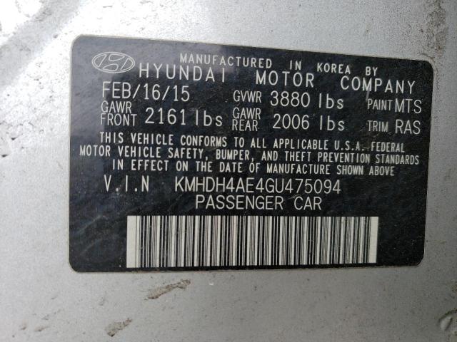 Photo 11 VIN: KMHDH4AE4GU475094 - HYUNDAI ELANTRA SE 