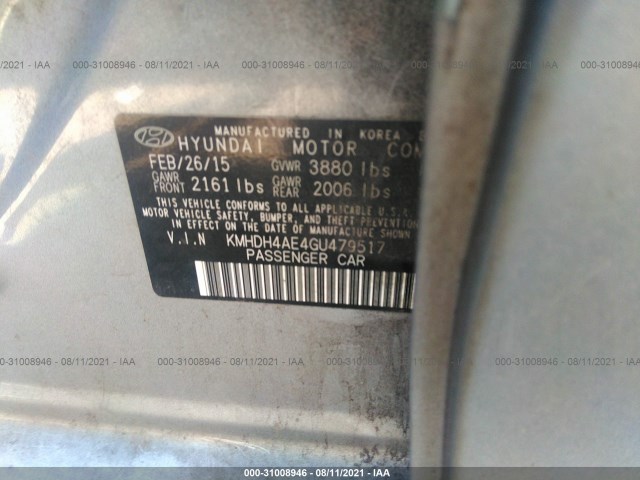 Photo 8 VIN: KMHDH4AE4GU479517 - HYUNDAI ELANTRA 