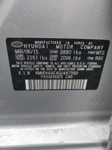 Photo 12 VIN: KMHDH4AE4GU487990 - HYUNDAI ELANTRA 