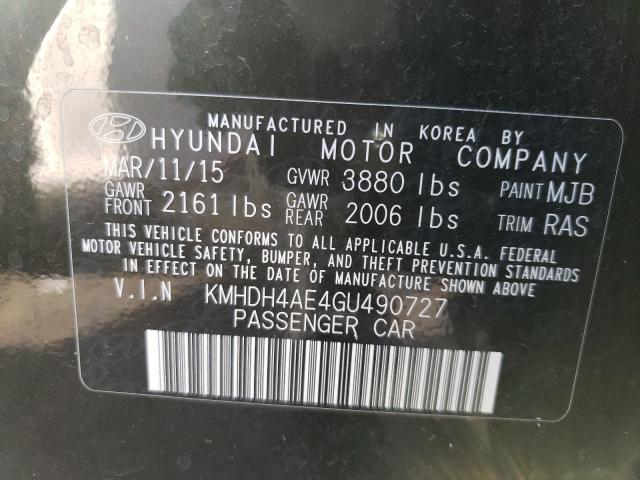 Photo 9 VIN: KMHDH4AE4GU490727 - HYUNDAI ELANTRA SE 