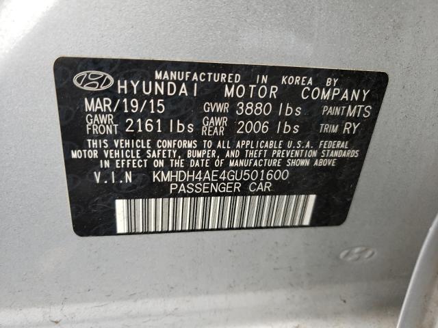 Photo 9 VIN: KMHDH4AE4GU501600 - HYUNDAI ELANTRA SE 