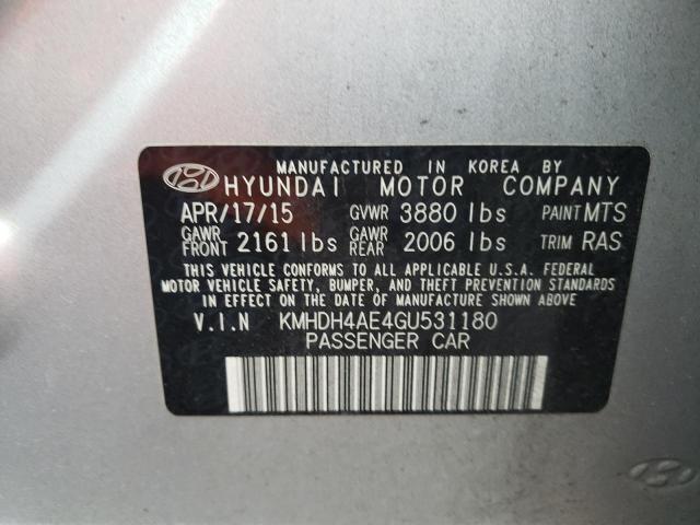 Photo 9 VIN: KMHDH4AE4GU531180 - HYUNDAI ELANTRA SE 