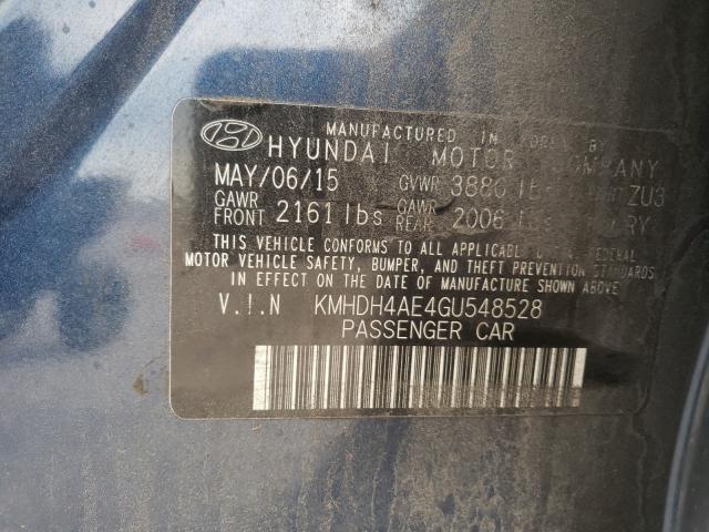 Photo 9 VIN: KMHDH4AE4GU548528 - HYUNDAI ELANTRA SE 