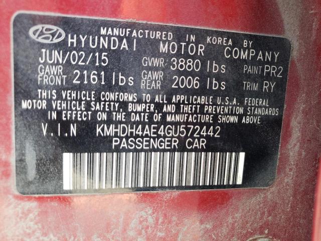 Photo 11 VIN: KMHDH4AE4GU572442 - HYUNDAI ELANTRA SE 