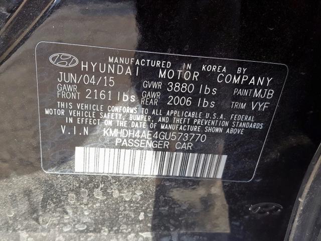 Photo 9 VIN: KMHDH4AE4GU573770 - HYUNDAI ELANTRA SE 