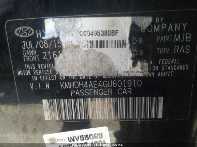 Photo 8 VIN: KMHDH4AE4GU601910 - HYUNDAI ELANTRA 