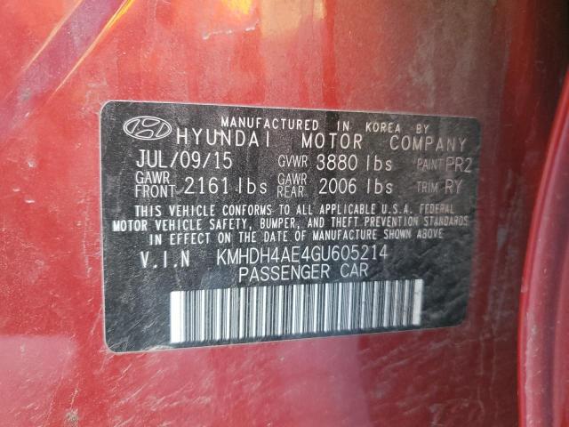 Photo 11 VIN: KMHDH4AE4GU605214 - HYUNDAI ELANTRA SE 