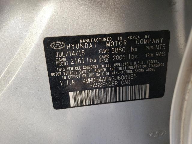 Photo 9 VIN: KMHDH4AE4GU608985 - HYUNDAI ELANTRA SE 