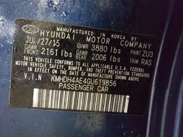 Photo 12 VIN: KMHDH4AE4GU619856 - HYUNDAI ELANTRA 