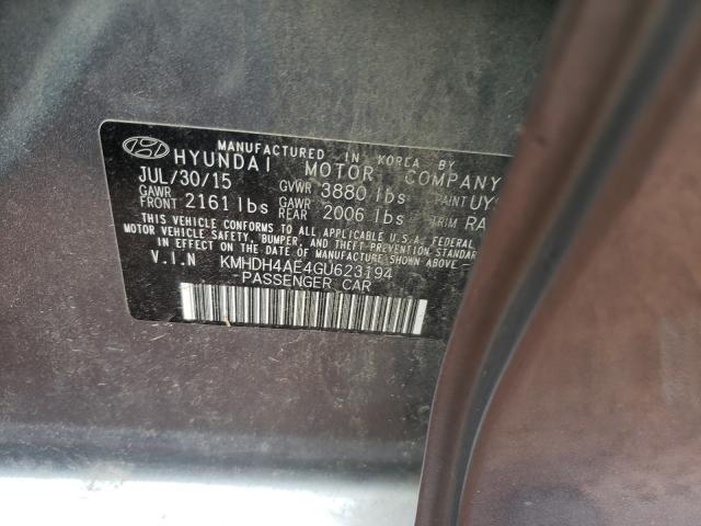 Photo 9 VIN: KMHDH4AE4GU623194 - HYUNDAI ELANTRA SE 