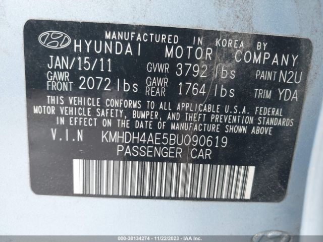 Photo 8 VIN: KMHDH4AE5BU090619 - HYUNDAI ELANTRA 