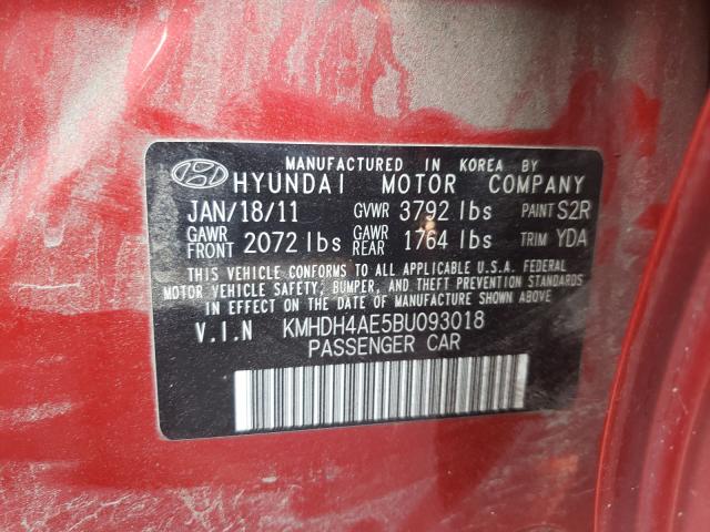 Photo 9 VIN: KMHDH4AE5BU093018 - HYUNDAI ELANTRA GL 