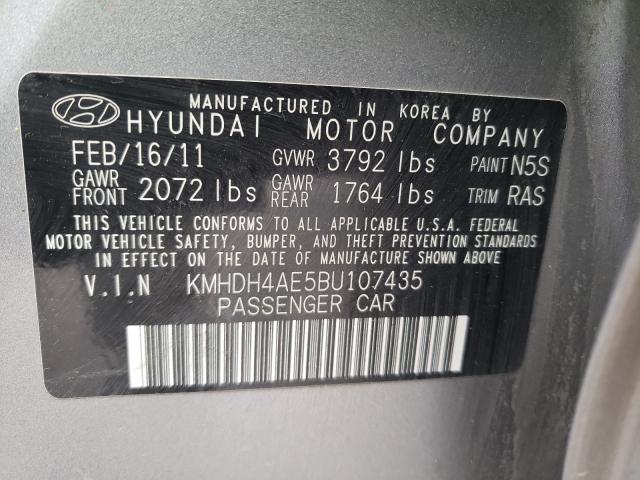 Photo 9 VIN: KMHDH4AE5BU107435 - HYUNDAI ELANTRA GL 