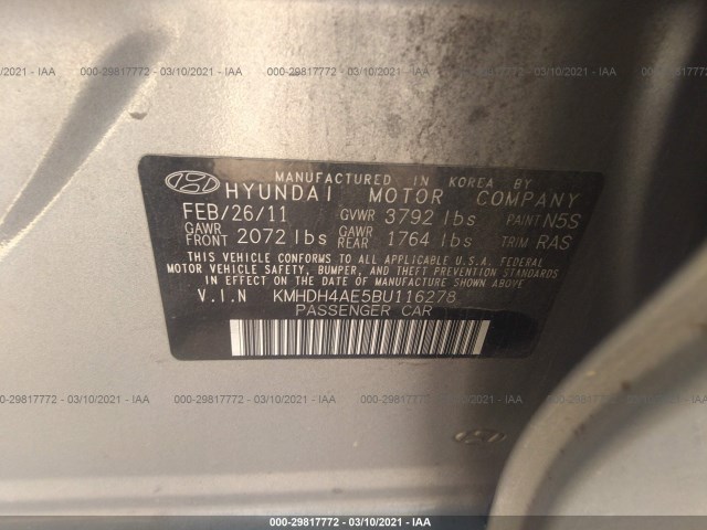 Photo 8 VIN: KMHDH4AE5BU116278 - HYUNDAI ELANTRA 