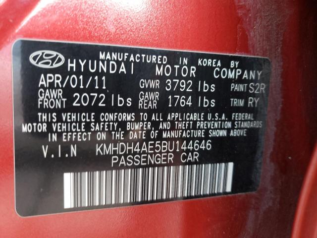 Photo 9 VIN: KMHDH4AE5BU144646 - HYUNDAI ELANTRA GL 