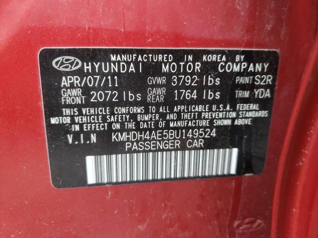 Photo 9 VIN: KMHDH4AE5BU149524 - HYUNDAI ELANTRA GL 