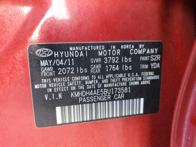 Photo 12 VIN: KMHDH4AE5BU173581 - HYUNDAI ELANTRA 