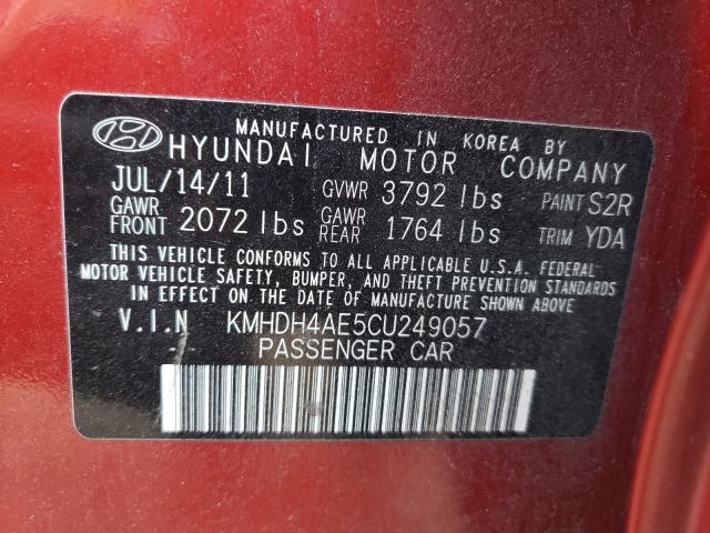 Photo 9 VIN: KMHDH4AE5CU249057 - HYUNDAI ELANTRA GL 