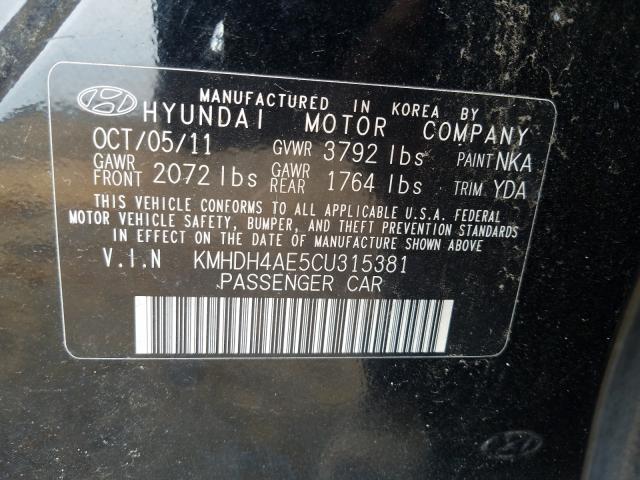 Photo 9 VIN: KMHDH4AE5CU315381 - HYUNDAI ELANTRA GL 