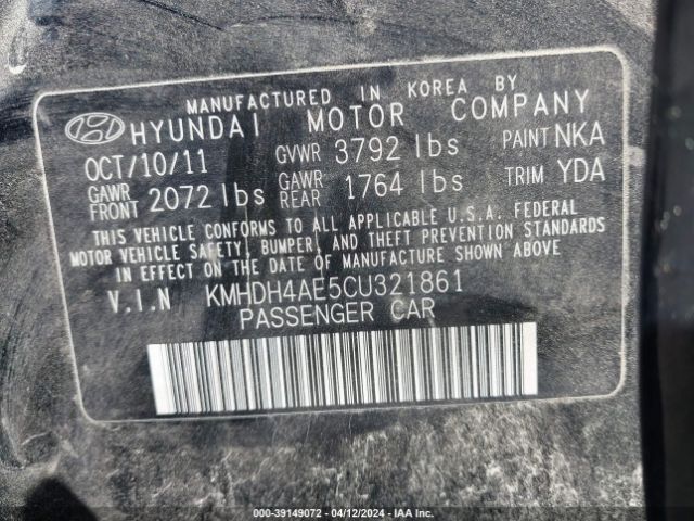 Photo 8 VIN: KMHDH4AE5CU321861 - HYUNDAI ELANTRA 