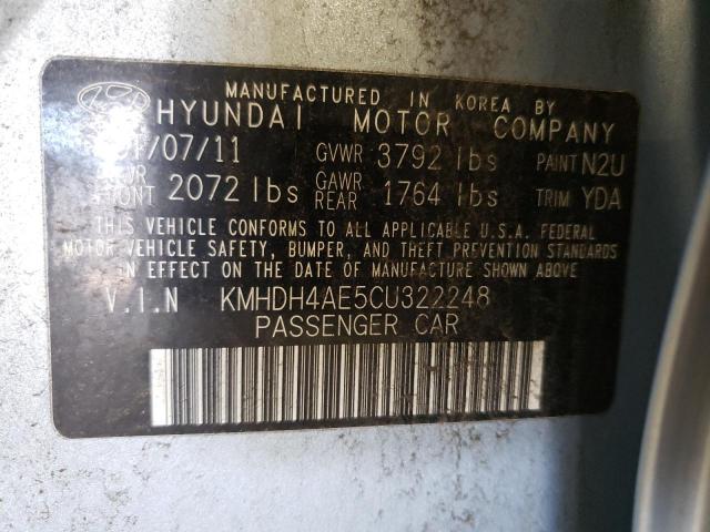 Photo 9 VIN: KMHDH4AE5CU322248 - HYUNDAI ELANTRA GL 