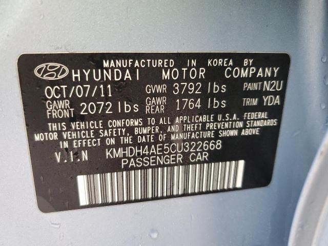 Photo 11 VIN: KMHDH4AE5CU322668 - HYUNDAI ELANTRA GL 